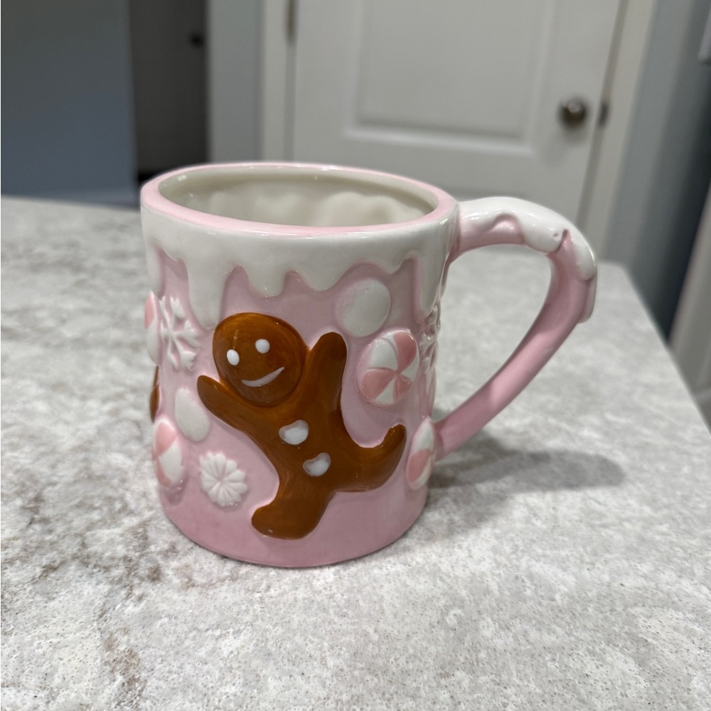 Pink Gingerbread Cookie Ceramic Mug